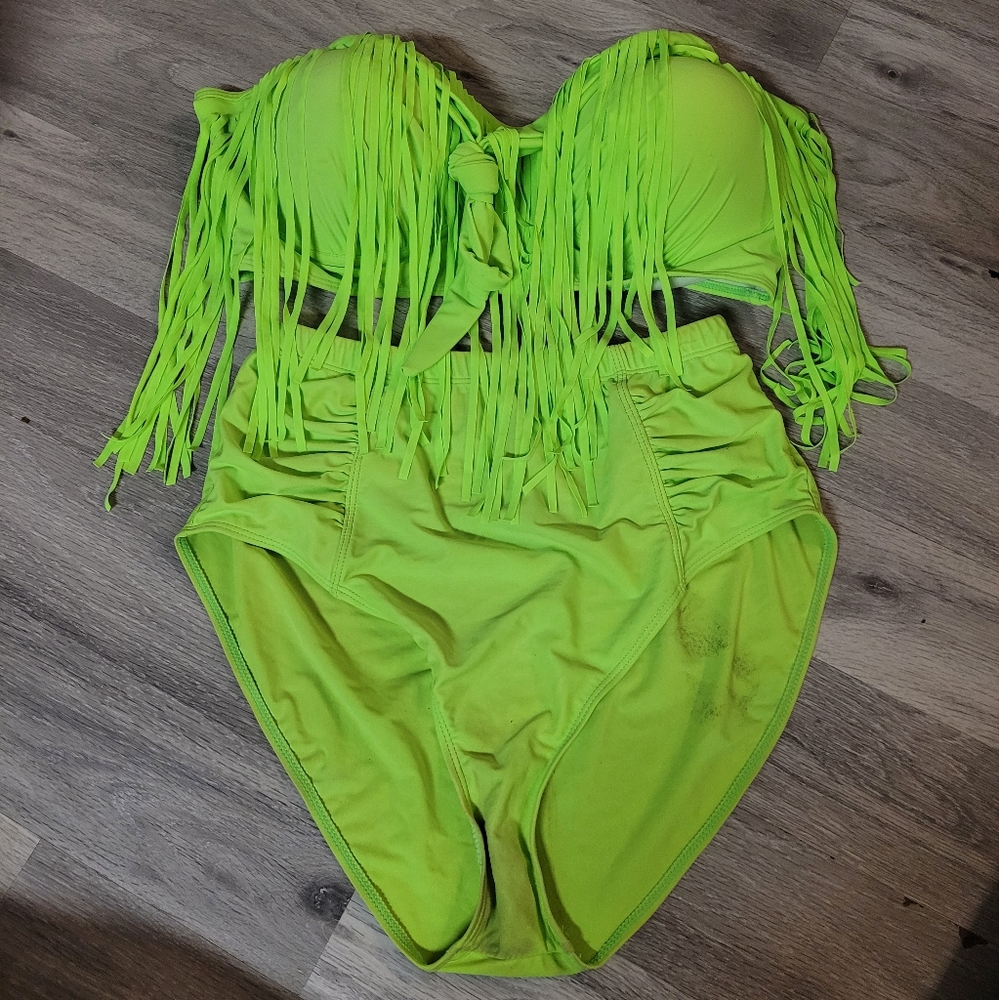 💥 Green Biki High waist bikini